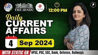 4 September Current Affairs 2024  Daily Current Affairs  Current Affairs Today [upl. by Aicala]