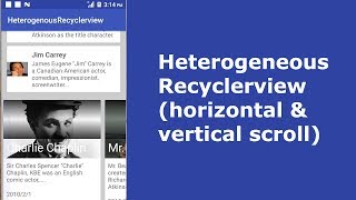 Heterogeneous RecyclerView Vertical and Horizontal display [upl. by Annwahs419]