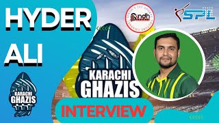 Hyder Ali Karachi Ghazis Interview  SPL  Karachi Ghazis  SINDH SPORTS HD [upl. by Witkin]