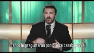 Ricky Gervais vs Hollywood  Globos de Oro 2011 en español [upl. by Algernon]