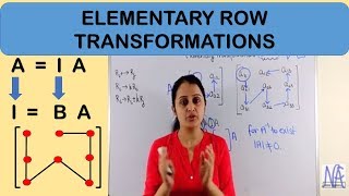 Elementary Row Transformations MATRICES AND DETERMINANTS PART 6i6 [upl. by Malachi567]