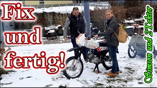 Simson S51 Instandsetzung jetzt neues Moped Fix und fertig Moped läuft Mit Hänger MKHM1 [upl. by Ettennod]