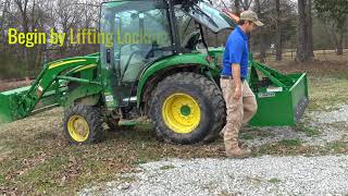 Removing Frontier Box Blade from John Deere 3046R [upl. by Crim50]