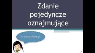 Język Niemiecki  Zdanie Proste Oznajmujące 1 [upl. by Miarzim]