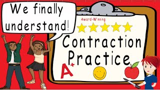 Contractions Practice in English  Award Winning Contractions Practice Teaching Video  Apostrophe [upl. by Sink]