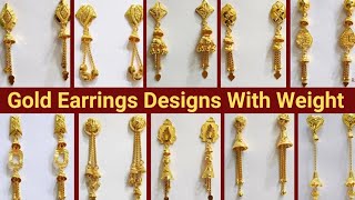 Gold Earrings Designs With Weight। Gold Hanging Earrings Designs ।Sui Dhaga Earrings Designs [upl. by Hayyifas]