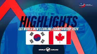 Korea v Canada  LGT World Mens Curling Championship 2024  Highlights [upl. by Gordan26]