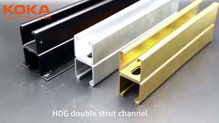 strut channel back to back spot welding double unistrut channel with wing for ceiling panel support [upl. by Anafetse901]