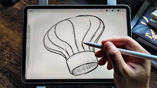 How to draw Toque chef hat  Easy Drawing Tutorial [upl. by Leone]