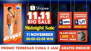 Flash Sale 1000 iPhone amp 5 Mobil 11 Nov  00000200 WIB di Shopee 1111 Midnight Sale [upl. by Thursby412]