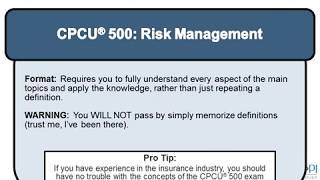 CPCU® 500 Difficulty CPCU® 500 Video Series Part 3 [upl. by Airdnalahs479]