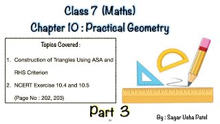 CBSE NCERT  Class 7  Maths  Practical Geometry  Part 3 [upl. by Somar]