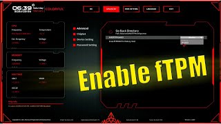 How to Enable fTPM on Colorful Motherboard CVN B450M GAMING [upl. by Kezer]