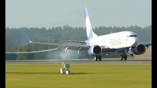 Wingtip vortices Boeing 7378 MAX Landing [upl. by Griffin]