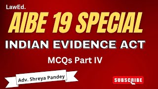 AIBE PYQS OF THE INDIAN EVIDENCE ACT 1872  LawEd by Shreya Pandey [upl. by Aloek]