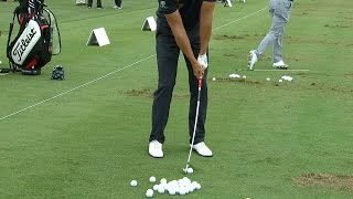 Henrik Stenson uses bowed club to warm up at Cadillac Championship [upl. by Auroora951]