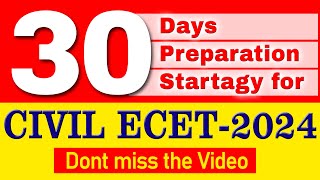 30 Days Preparation Startagy For Civil ECET 2024 SAIMEDHA KOTI  HYD [upl. by Ree765]