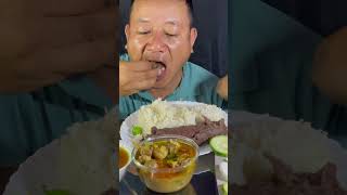 Nepali Traditional Food Dhido With Chicken Masala Gravy MukbangMasu Lovers❤️Rubi Rai Mukbang [upl. by Ykcub]