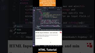 HTML Tutorial  Lesson 71 HTML Input Attributes  max and min Part 6 html htmltutorial css js [upl. by Allene399]