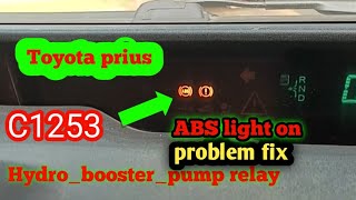 Toyota prius ABS light on c1253 Hydroboosterpump relayin ABS light on problem fixamp UrduHindi [upl. by Whitcher]