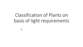 Classification of plants on basis of Light requirements Urdu [upl. by Rramaj]