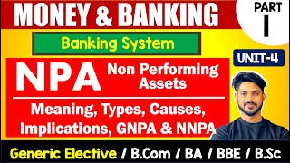 NPA Non Performing Assets Types Causes Implications  MONEY amp BANKING GE Bcom BA DU SOL [upl. by Rhys806]