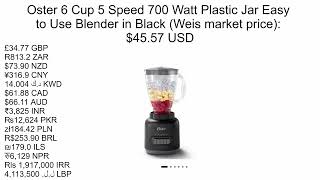 Oster 6 Cup 5 Speed 700 Watt Plastic Jar EtU Blender in Black Weis market price 4557 USD [upl. by Meriel]