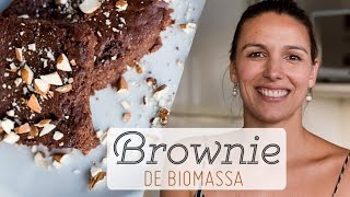 BROWNIE DE BIOMASSA DE BANANA VERDE no liquidificador saudável e sem gluten [upl. by Aoniak]