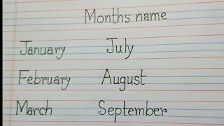 months nameJanuary Februarytwelve month name writing and reading in english [upl. by Ubana]