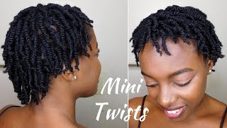 How To SUPER Juicy Mini Twists On Short 4C Natural Hair [upl. by Tosch323]