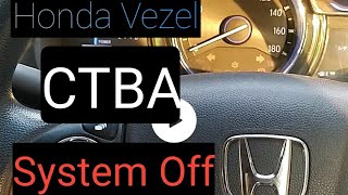 How to turn off Honda vezel Emergency break CTBA system off [upl. by Lertram]