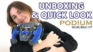 Unboxing amp Quick Look l Fanatec Podium Racing Wheel F1 PS4 by SimRacingGirl [upl. by Yrekcaz]