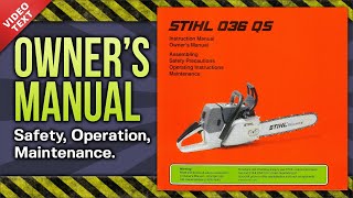 Owners Manual STIHL 036 QS Chain Saw [upl. by Tades]