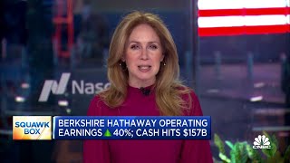 Berkshire Hathaway posts a 40 jump in operating earnings cash pile swells to a record 157 billion [upl. by Yesima]