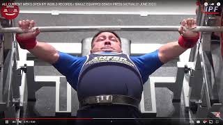 Single Ply Equipped Bench Press Mens World Record Analyses [upl. by Ormsby]