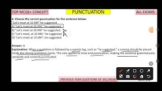 PUNCTUATION CONCEPT MCQS  JKP CONSTABLE AND OTHER EXAMS [upl. by Eeluj]