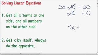 Solving Linear Equations [upl. by Larred]