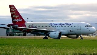 City of Magic livery CSA Czech Airlines Airbus A319 OKNEP takeoff from ClermontFd CFELFLC [upl. by Crosby]