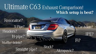 ULTIMATE W204 C63 AMG Exhaust Comparison OVER 20 DIFFERENT SETUPS [upl. by Kuebbing]