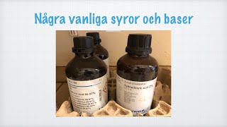 Några vanliga syror och baser [upl. by Stearne]