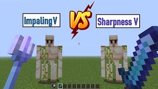 Minecraft Impaling V Trident vs Sharpness V Diamond Sword  Minecraft Weapon OP Test 2021 [upl. by Ylelhsa222]