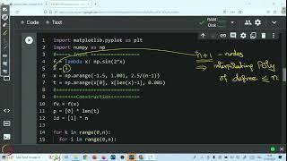 Week 9  Lecture 43  Polynomial Interpolation Implementation of Lagrange Form as Python Code [upl. by Garnette]