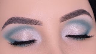 Soft Turquoise Glam Eye Makeup Tutorial  An Knook [upl. by Lossa365]