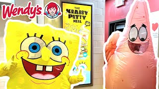 SpongeBob SquarePants And Patrick Go To Wendys And Get The New Krabby Patty Burger Meal [upl. by Niledam]