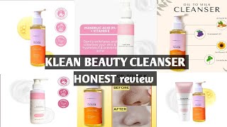 KLEAN BEAUTY PRODUCTSOIL TO MILK CLEANSERCLARIFYING GEL CLEANSERHONEST REVIEW [upl. by Ialocin863]