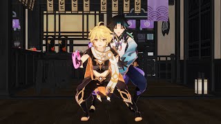 【Genshin Impact MMD】Tambourine Club  Xiao x Aether [upl. by Corder]