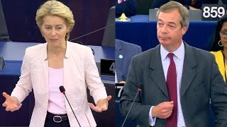 Farage and von der Leyen clash at nomination vote [upl. by Arbuckle]