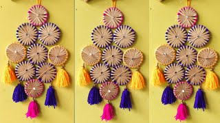 easy DIY old bangles wall hanging craft ideasdiwali decoration ideas for gotapotti with wool।। [upl. by Andriana]