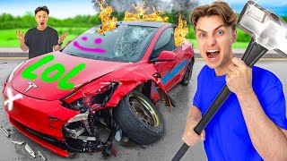 DESTROYING MY FRIENDS CAR And Surprising Him With A New One [upl. by Elephus978]