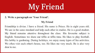 My Friend Paragraph in English [upl. by Biddy]